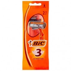 BIC 3 для ЧУВСТВ, кожи станок однораз, (2 шт, в пакете)
